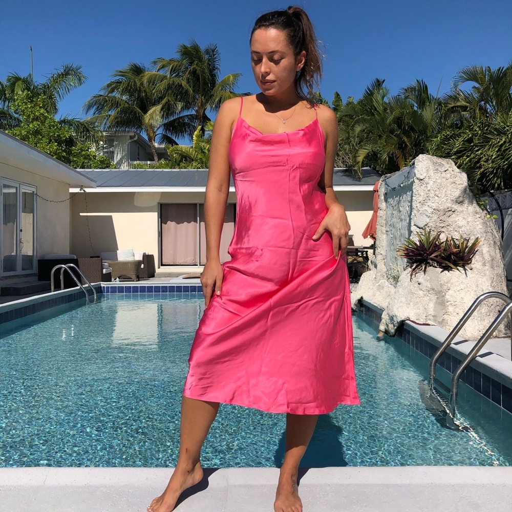 Pink silk dress